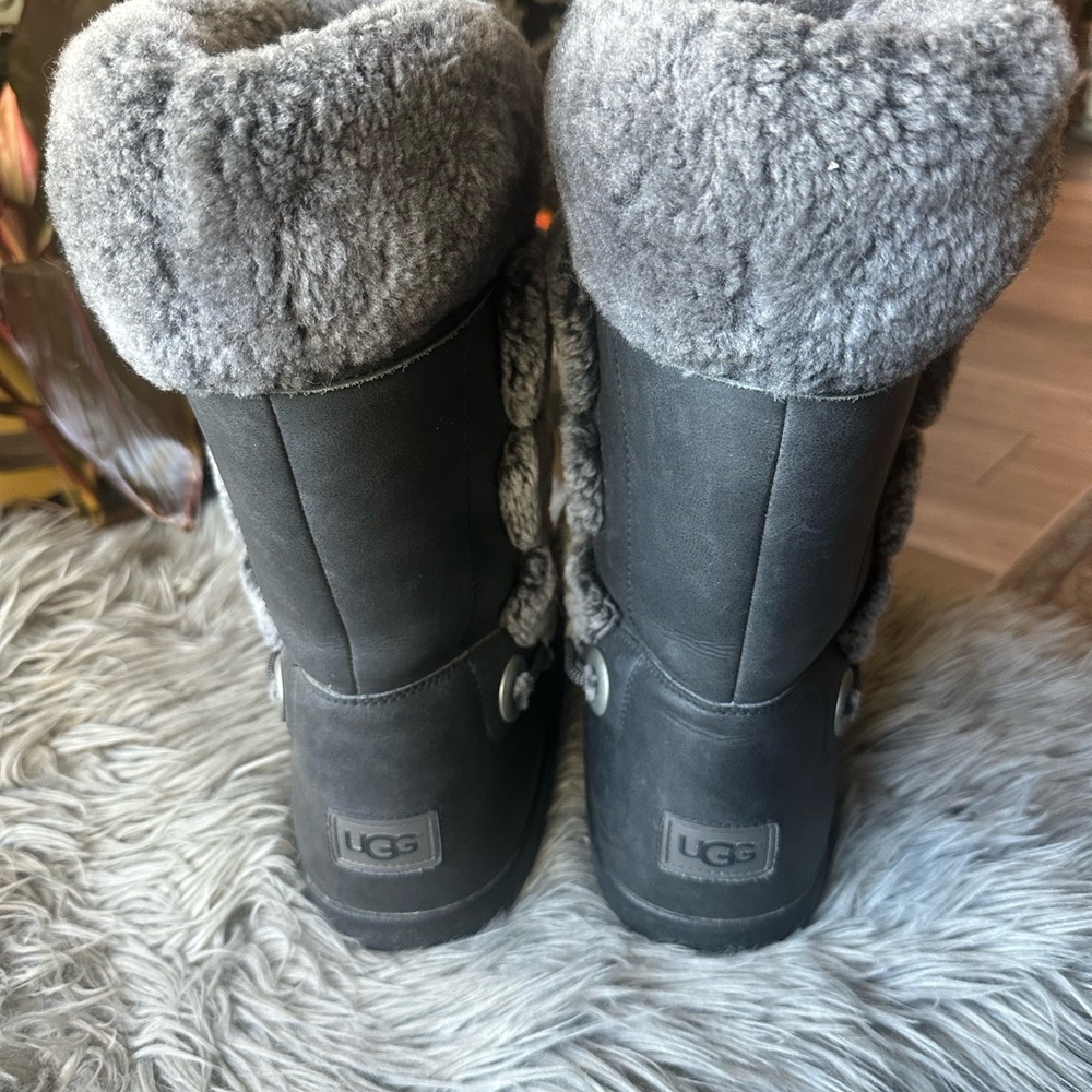 UGG Charcoal Fur-Lined Boots - Picture 2 of 5